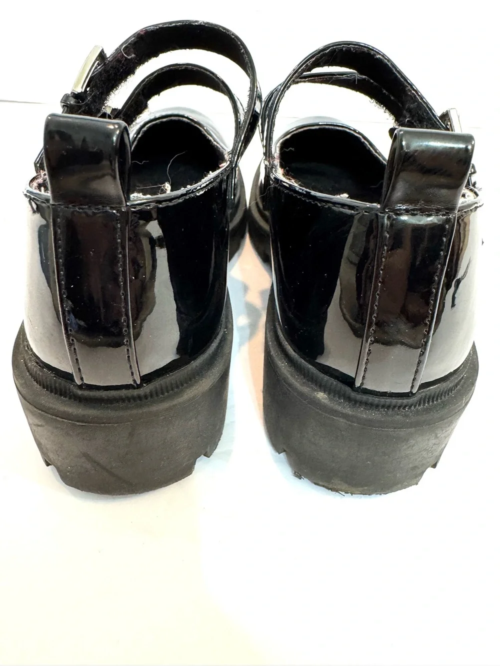 Girls Sonoma Black Ayvaa Girls' Patent Leather Mary Jane Chunky Heel Shoes Sz 1